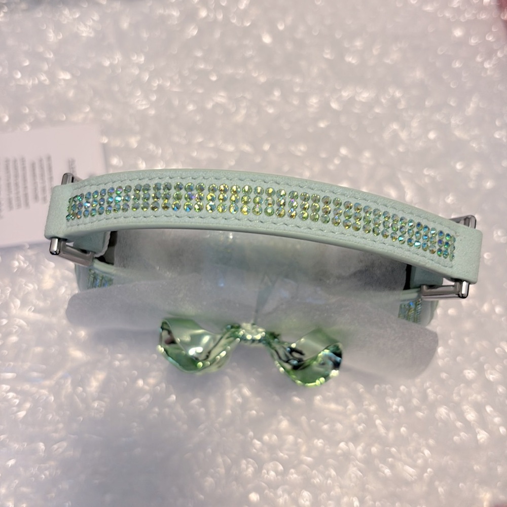 ❌SOLD❌ NWT [Self-Portrait] Crescent Bow Rhinestone Top Handle Mini Bag Green - Picture 13 of 16